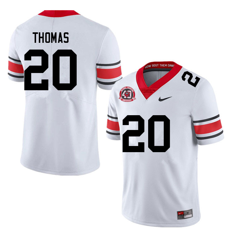 Georgia Bulldogs #20 JaCorey Thomas College Football Jerseys Sale-40th Anniversary